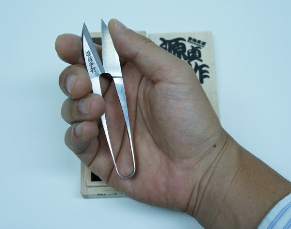源貞之作手打 小バサミ 安来鋼青紙使用 最高級の小バサミ 握りばさみ 